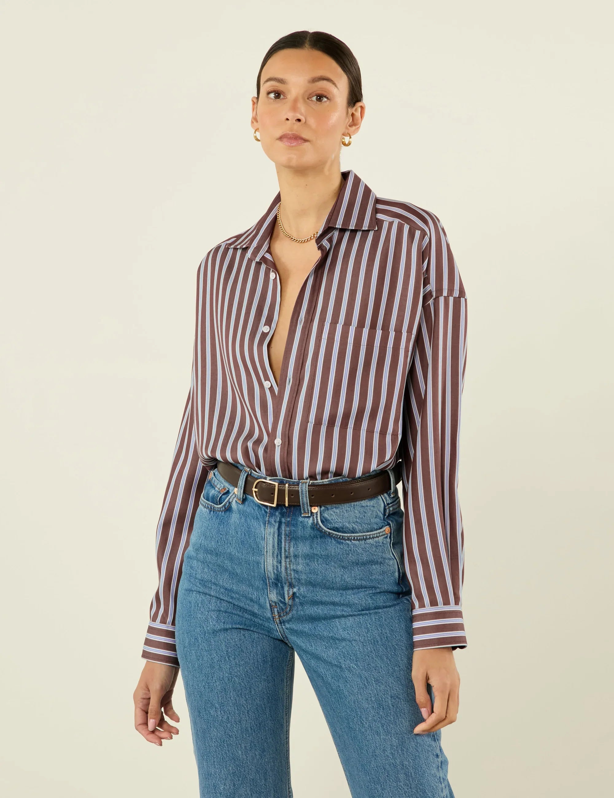 The Weekend: TENCEL™ Lyocell, Mocha Multi Stripe