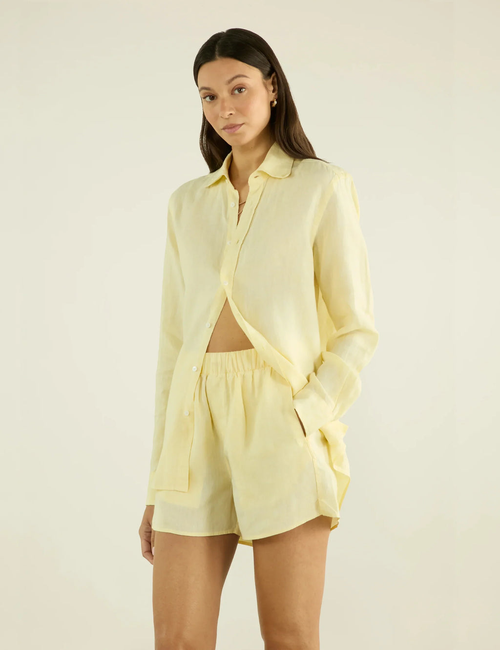 The Boxer: Linen, Lemon Yellow