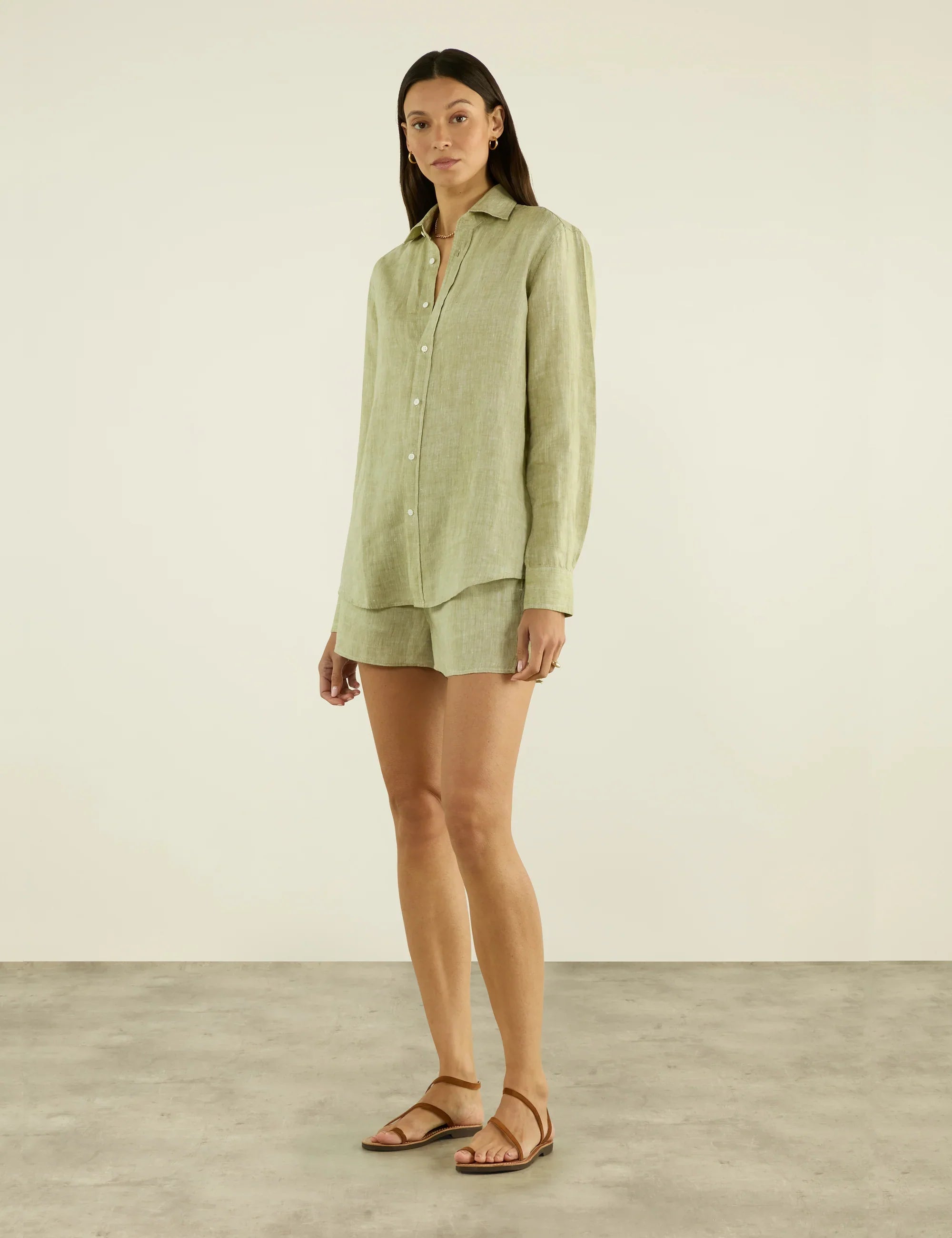 The Boyfriend: Linen, Sage Green