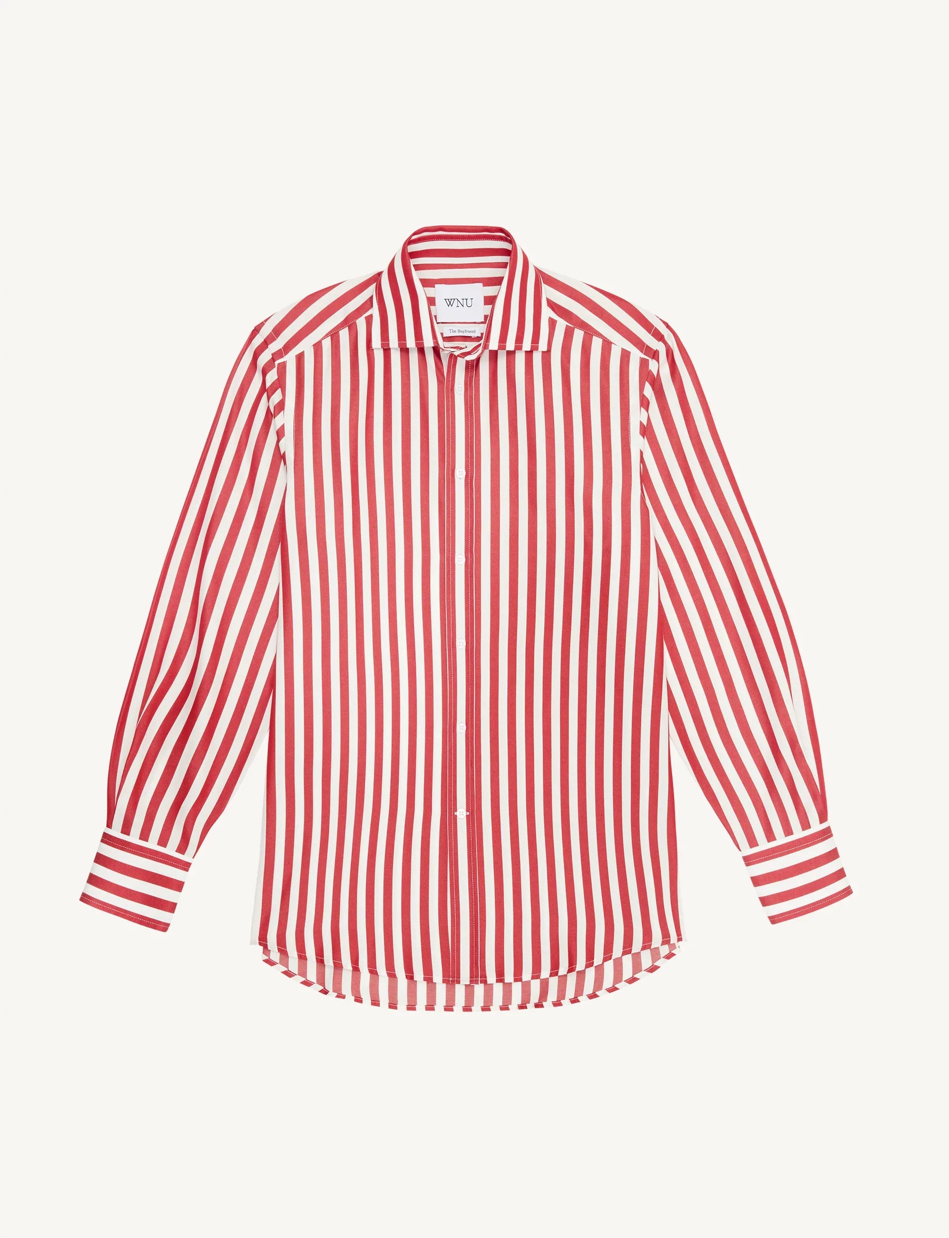 The Boyfriend: TENCEL™ Lyocell, Maple Red Stripe