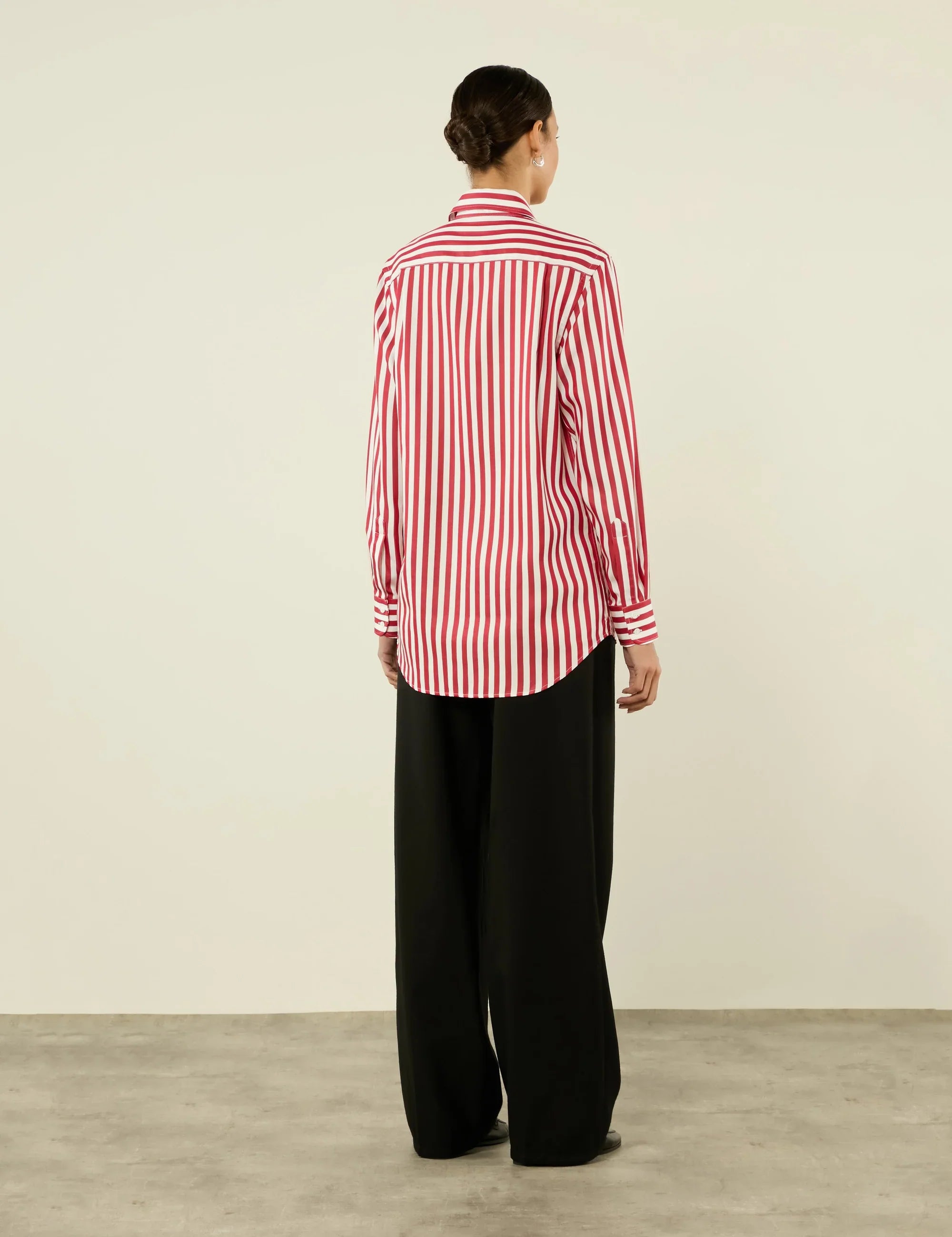 The Boyfriend: TENCEL™ Lyocell, Maple Red Stripe