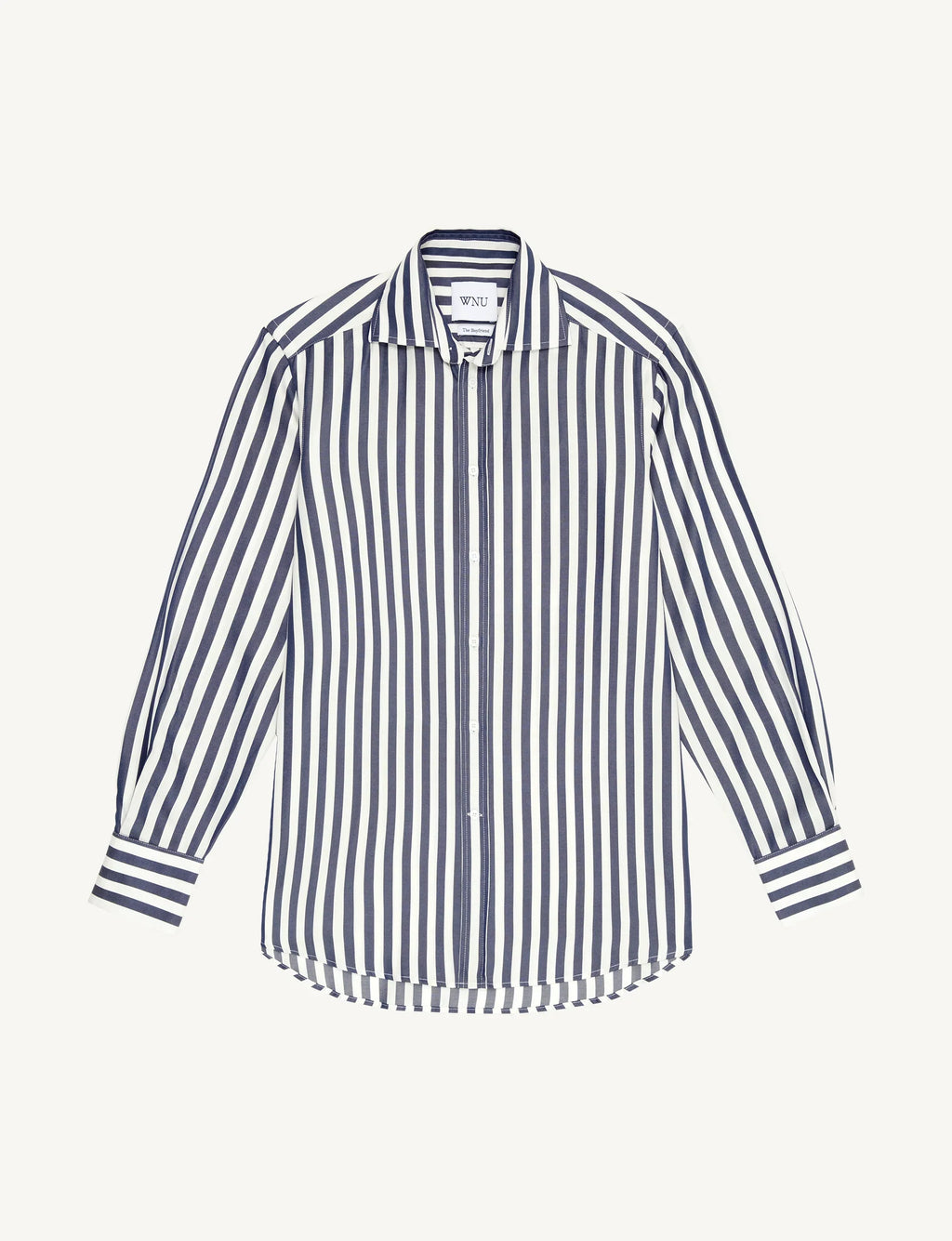The Boyfriend: TENCEL™ Lyocell, Navy Blue Stripe