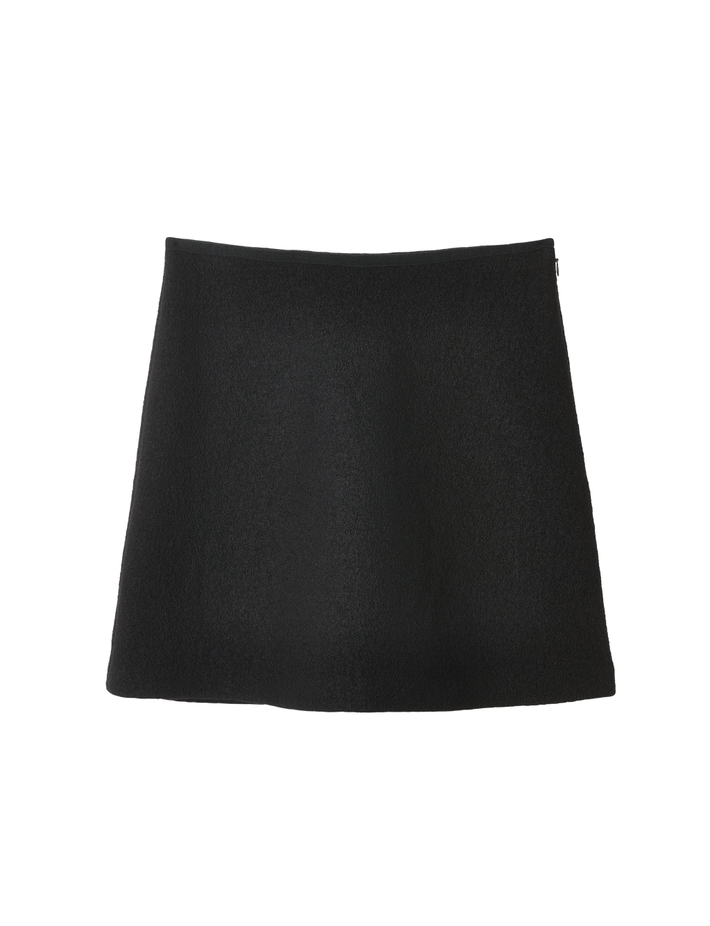 Romy Mini Skirt: Boiled Wool, Black