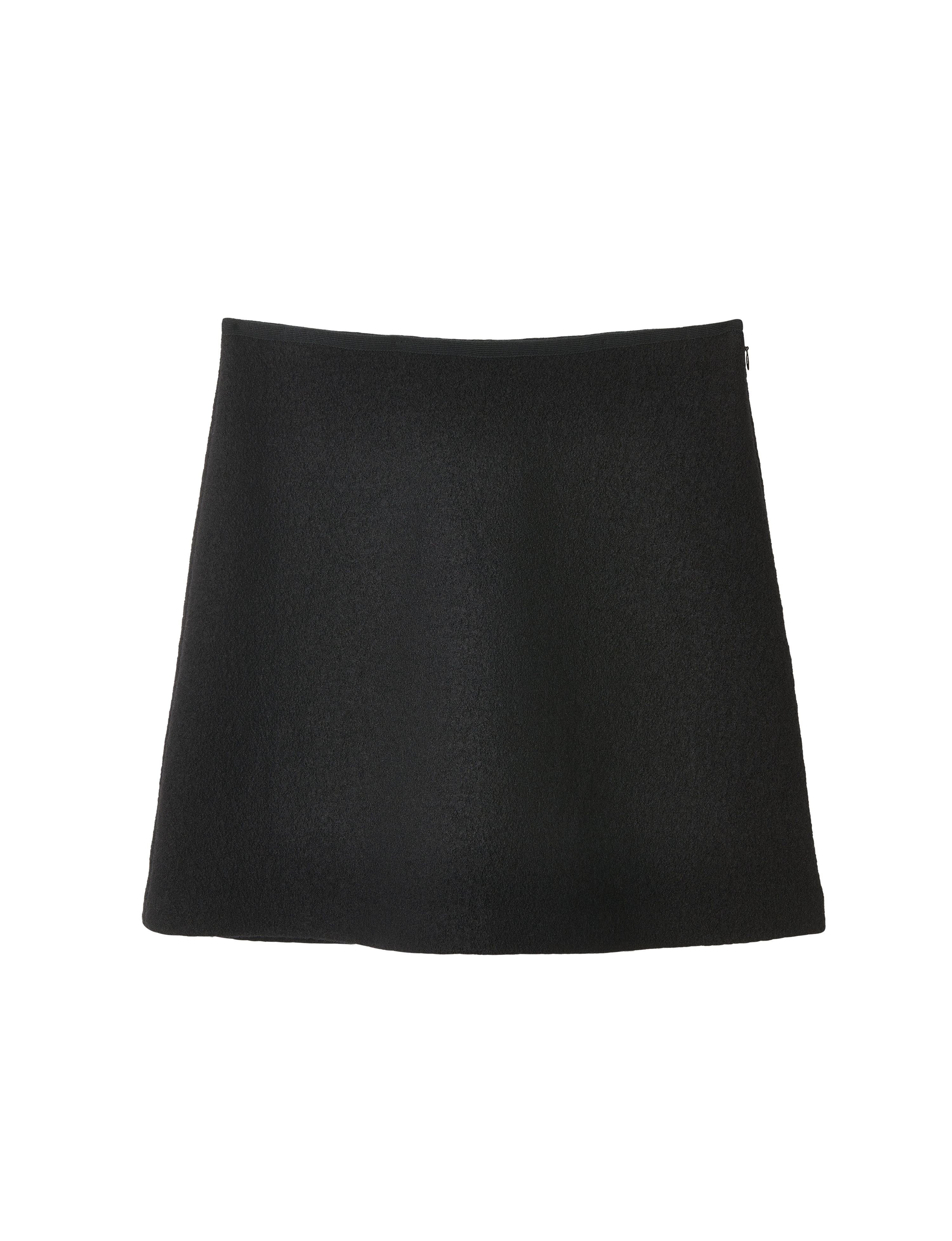 Romy Mini Skirt: Boiled Wool, Black