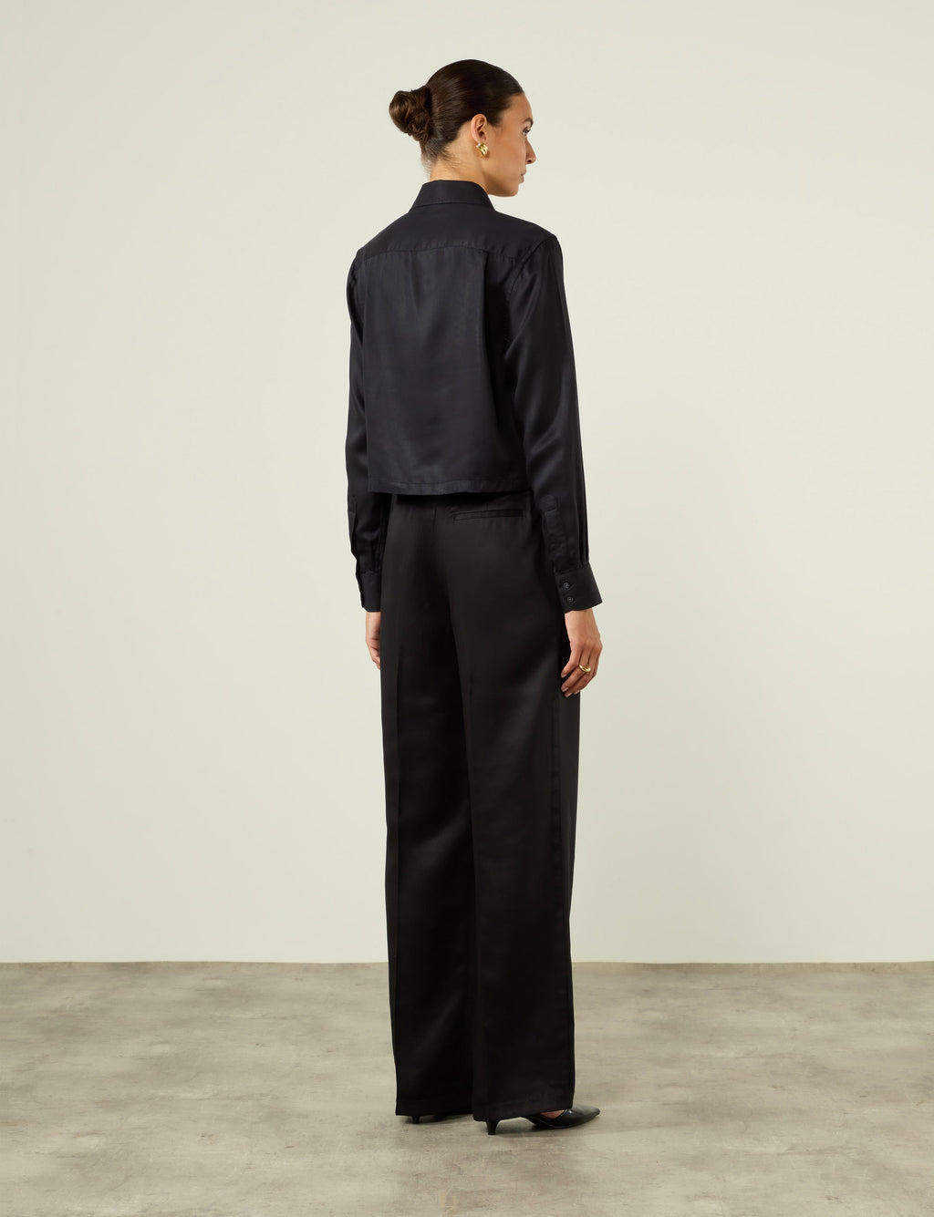 Rampling Trouser: TENCEL™ Lyocell Satin, Black