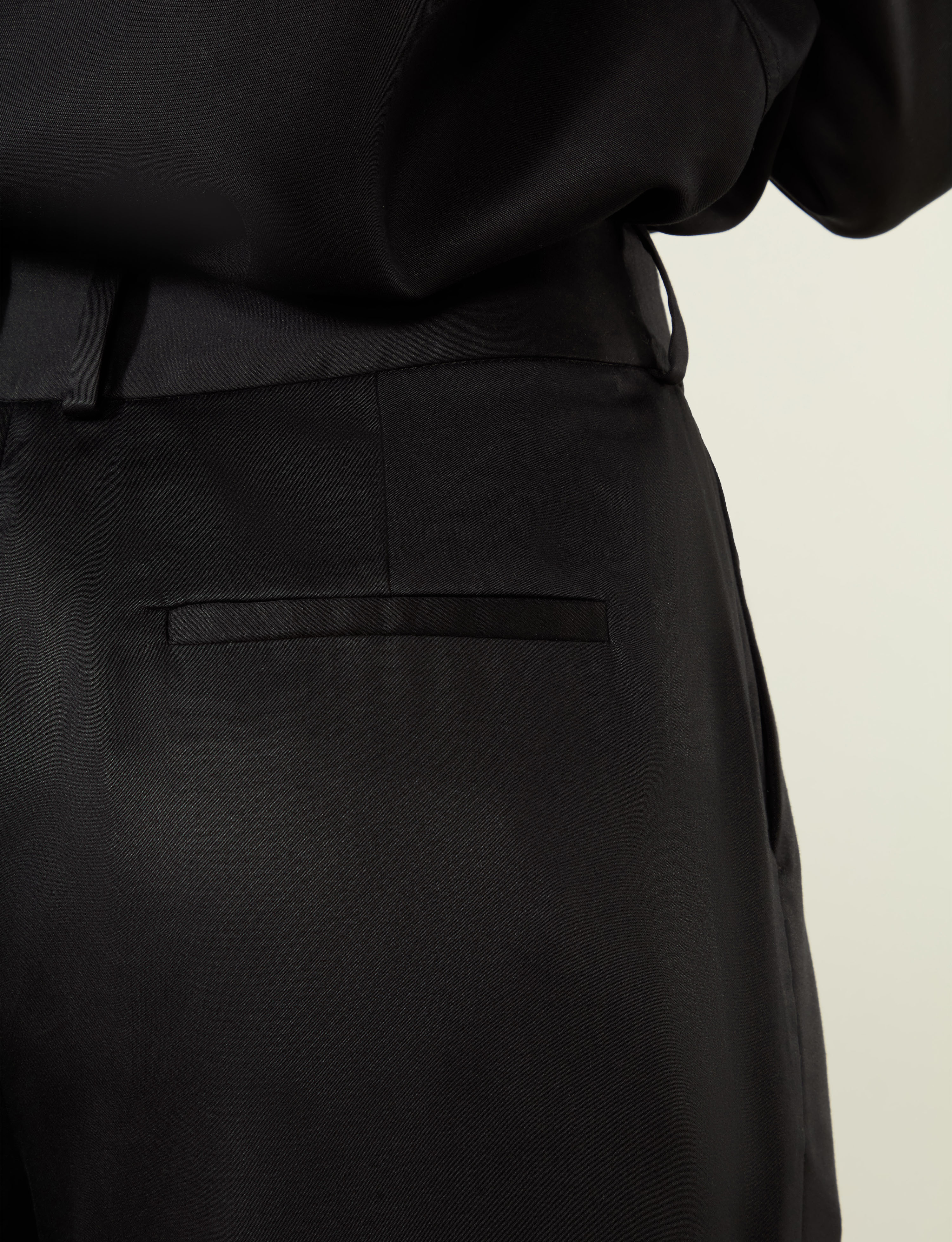 Rampling Trouser: TENCEL™ Lyocell Satin, Black