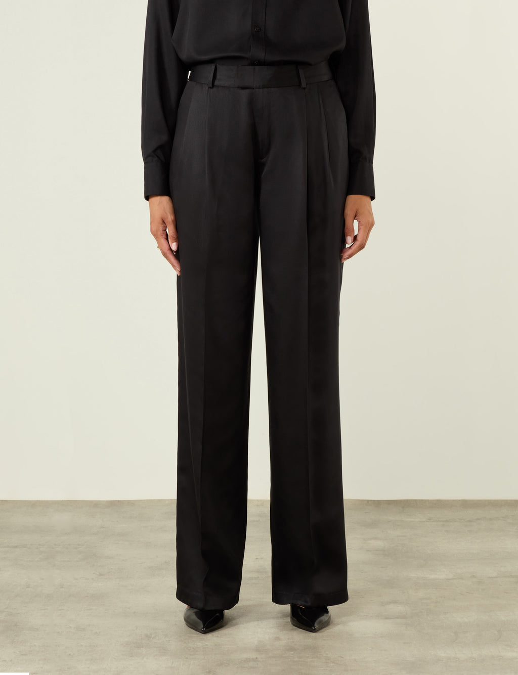 Rampling Trouser: TENCEL™ Lyocell Satin, Black
