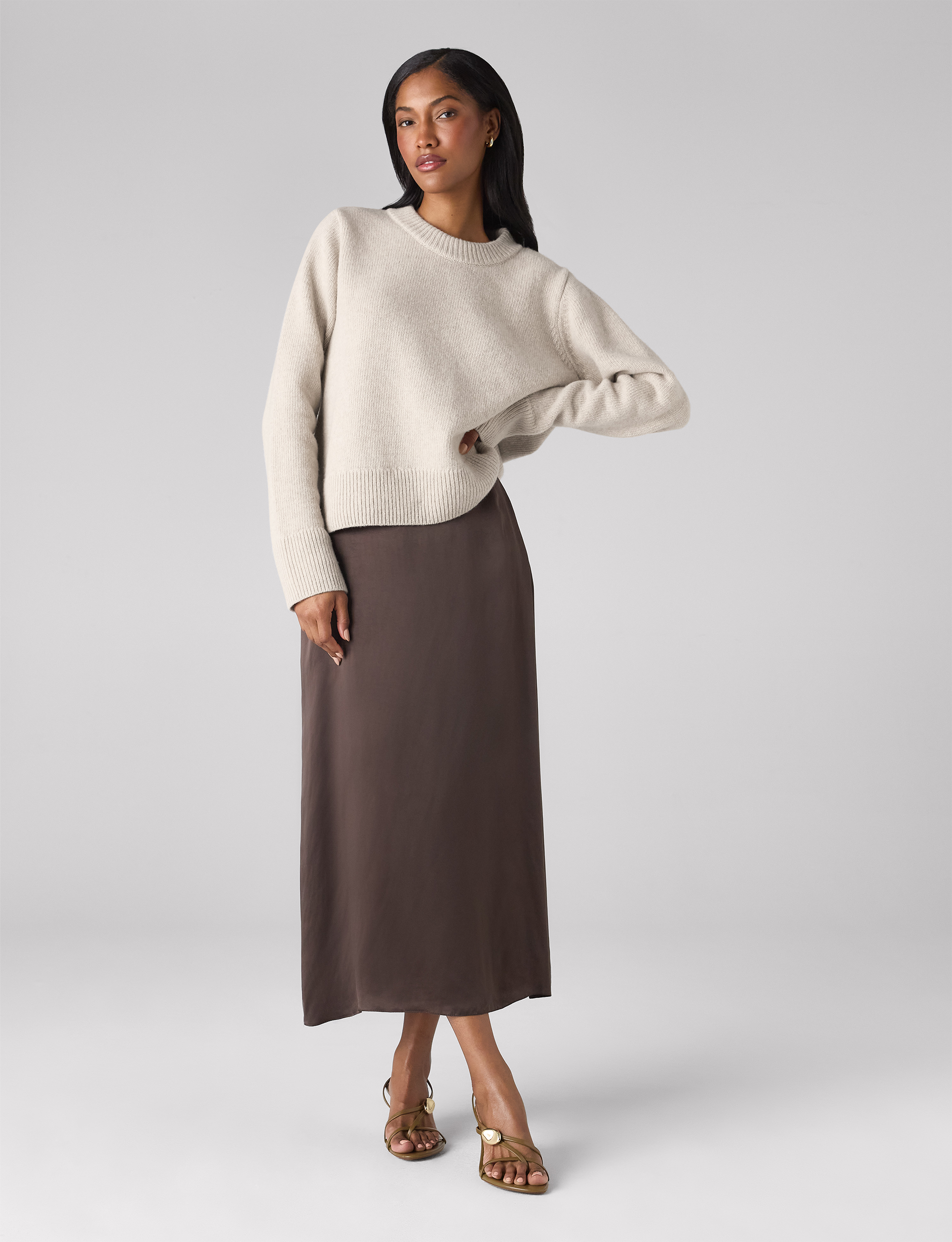 Vita Skirt: Cupro, Chocolate