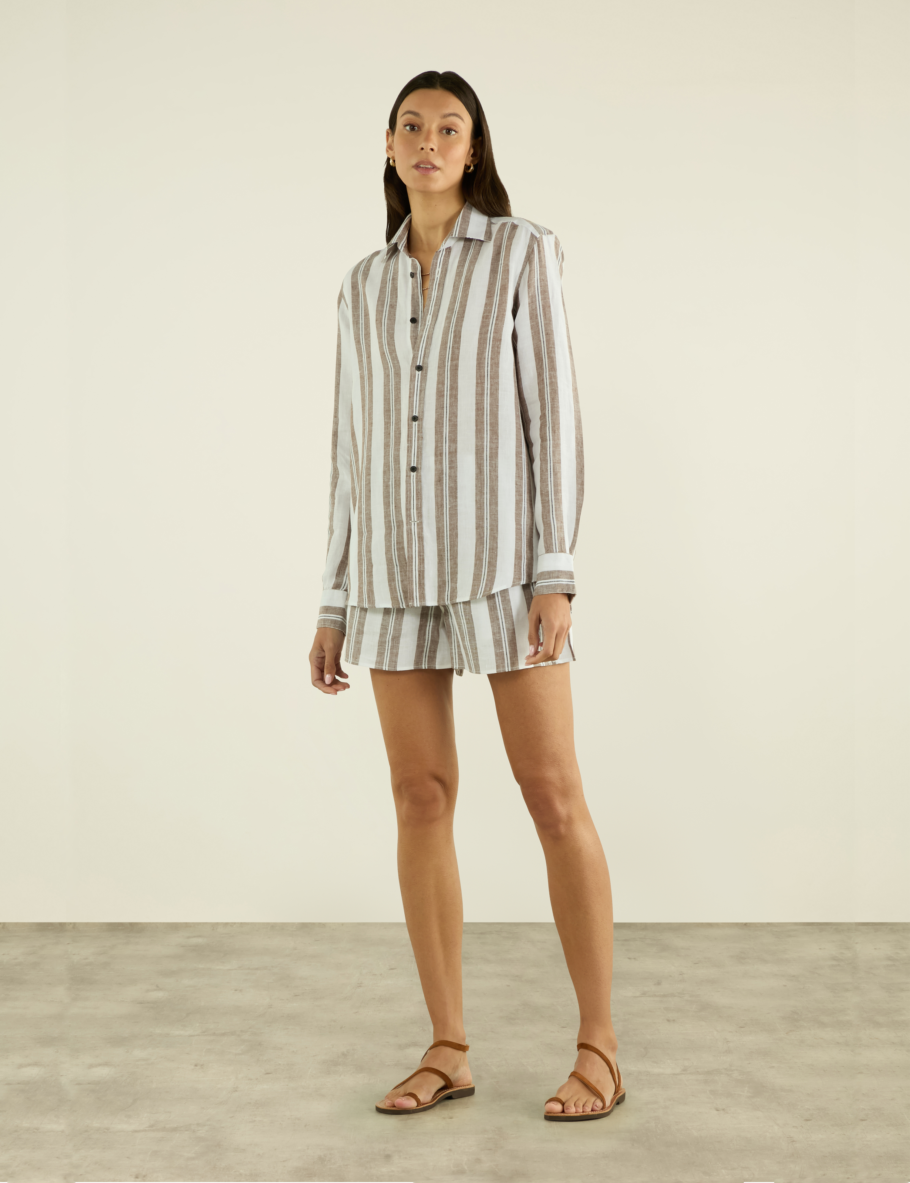 The Boxer: Linen, Mocha and Black Multi Stripe