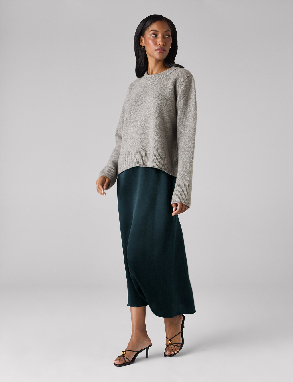 Vita Skirt: Cupro, Navy Blue